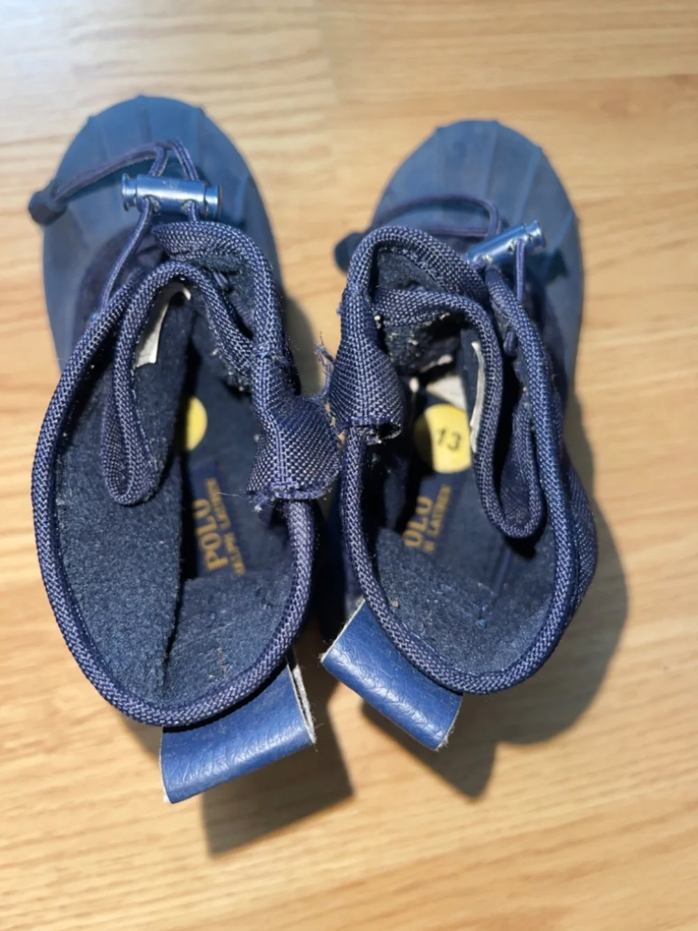Polo Ralph Lauren Eisley Kids Duck Boots Navy Pink Waterproof Size 13